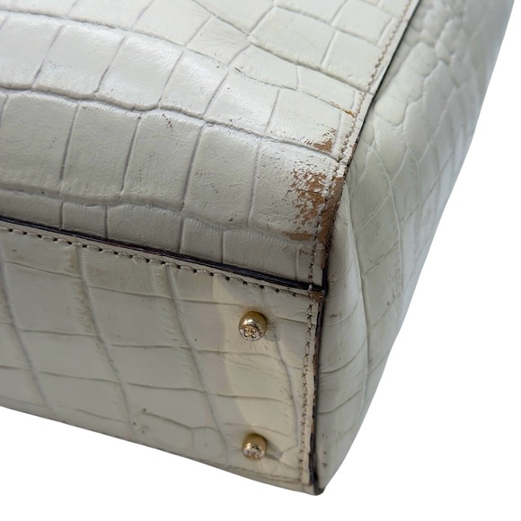 Kate Spade New York Vintage Quinn Carlsbad Oyster Leather Croc-Embossed Tote - Picture 15 of 16
